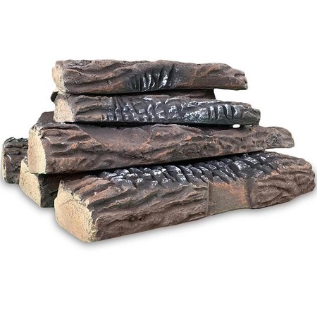 ESCENOGRAFIA Petite Ceramic Wood Gas Fireplace Log Set - 10 Piece ES2641528